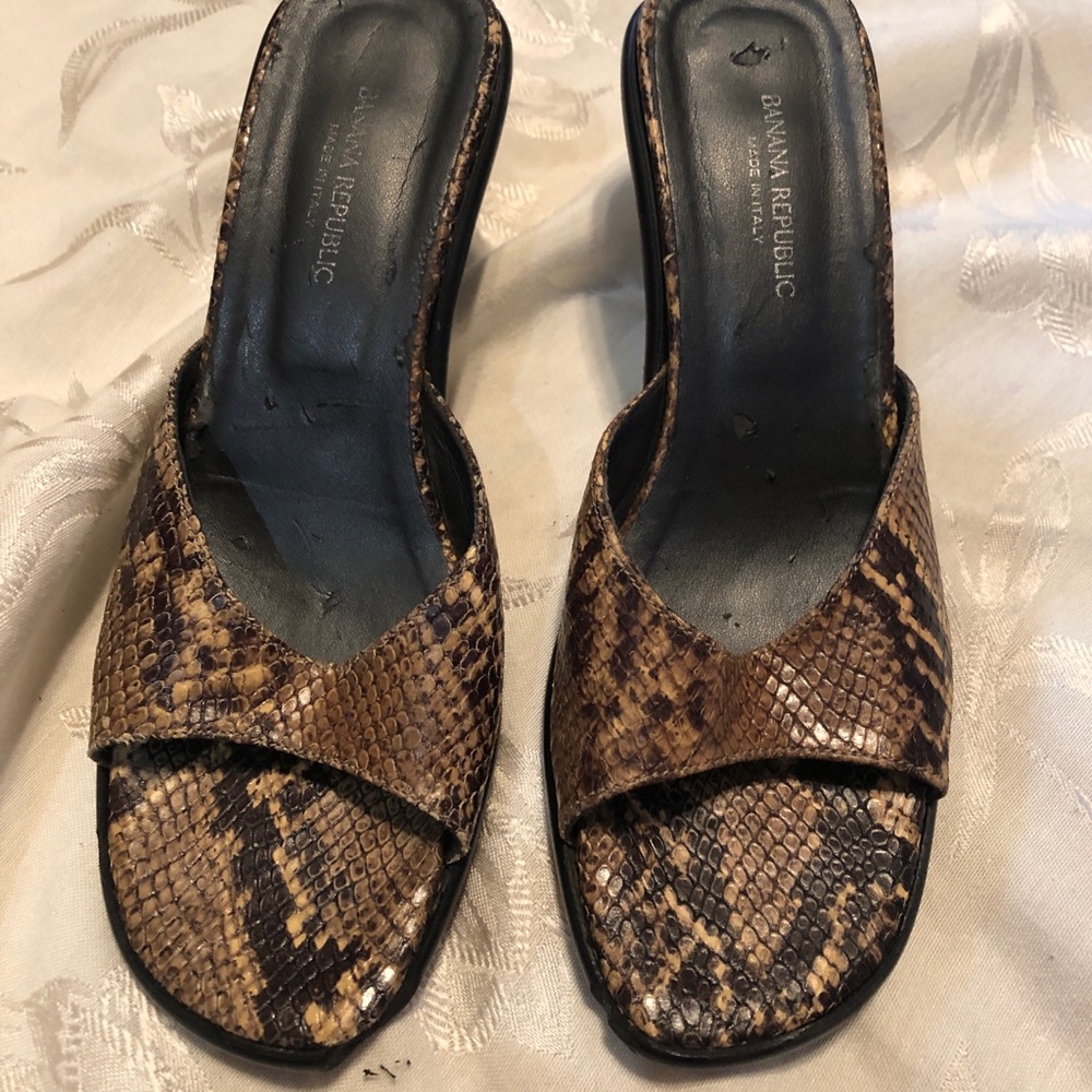 Snakeskin heels from Banana Republic.